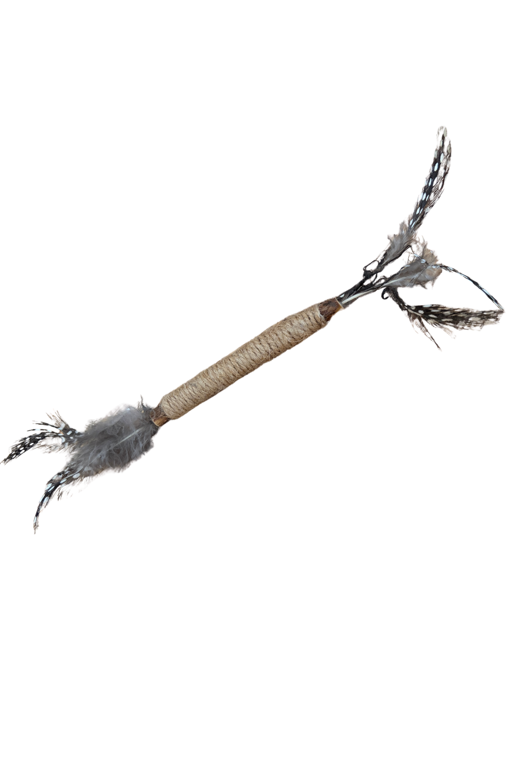 Natürliches Katzenspielzeug mit Federn